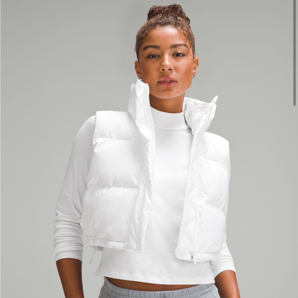 Lululemon Wunder Puff Super-Cropped Vest in White